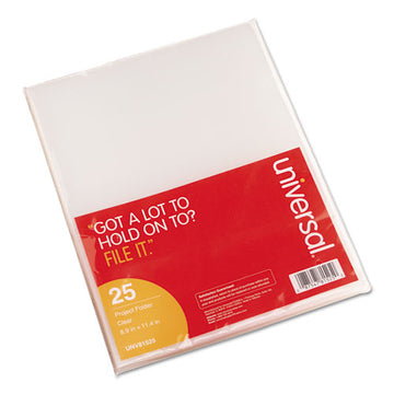 Universal® Project Folders, Letter Size, Clear, 25-pack freeshipping - TVN Wholesale